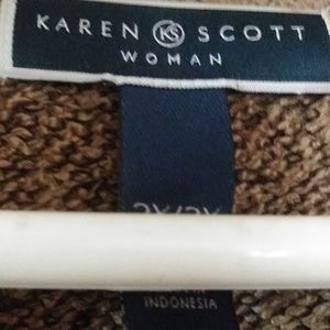 KS Brown knitted poncho size 3x.